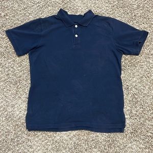 blue polo shirt